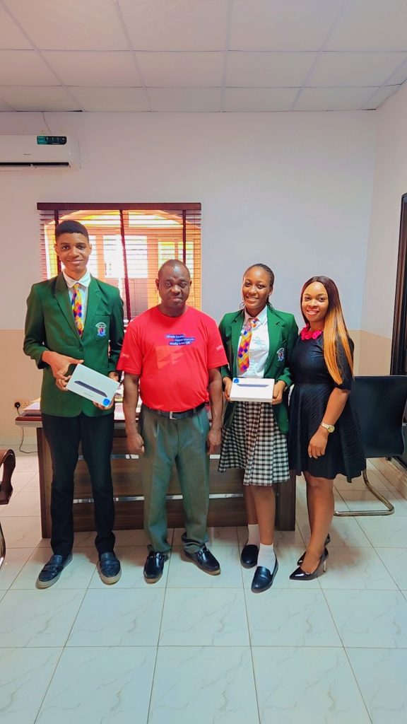 In recognition of their academic excellence, TAG College has awarded Tablets Phones and scholarships to two outstanding graduates from Kayron International Schoo